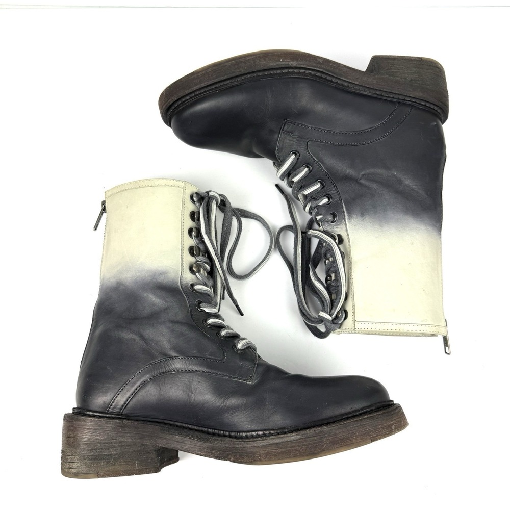 Vintage Foundry Co Adalina Boot 7 Dipped Dyed Retro Ombré Combat Bootie Back Zip